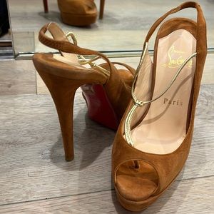 Christian Louboutin Suede Camel pumps, size 36.5